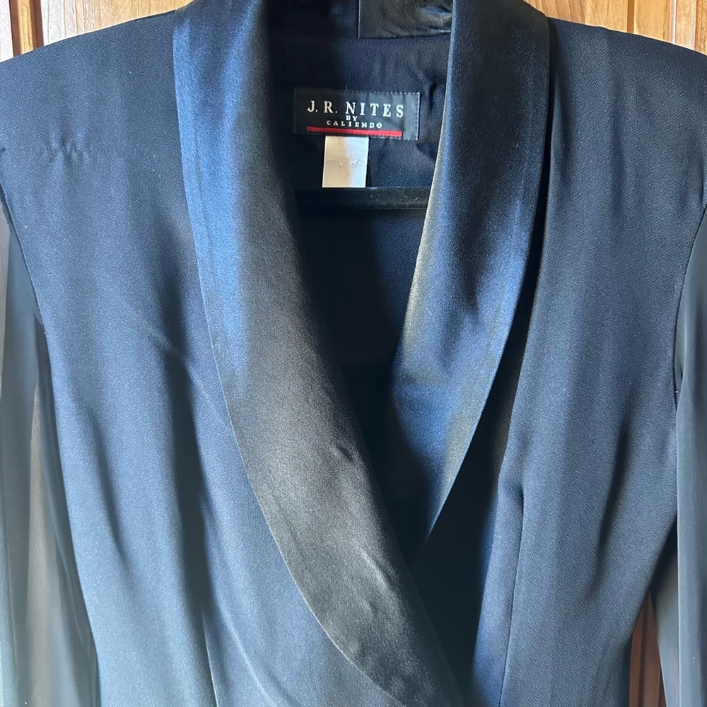 Vintage suit dress with sheer sleeves JR Nites - Picture 6 of 11